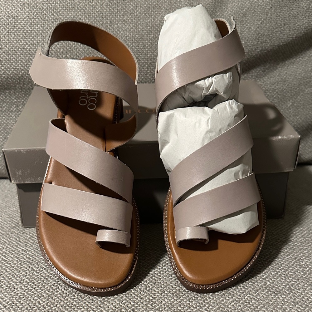 Franco Sarto Women's Grey Laritza Strappy Sandals 7.5 NEW